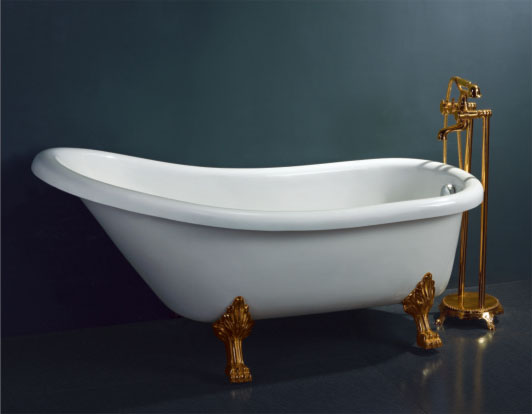 bathtub, clawfoot bathtub, classical bathtub