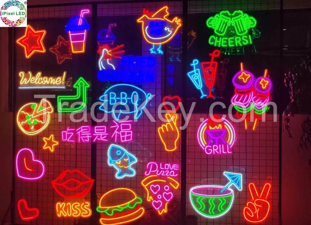 IPixel Manufacturer Custom Logo Neon Sign LED Neon Sign Customized Neon Light Sign for Wall Business Store Shops Decoration