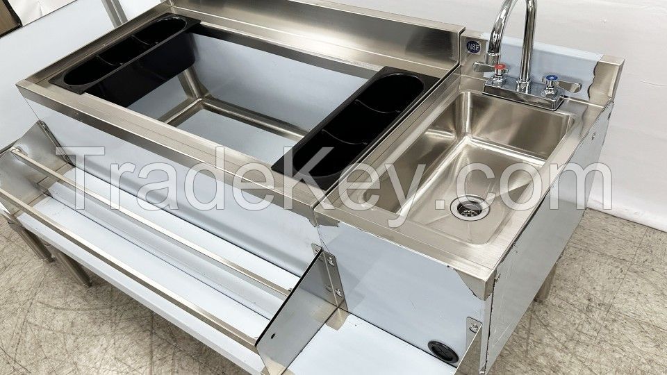  60 ins Stainless Steel Combination Cocktail Station