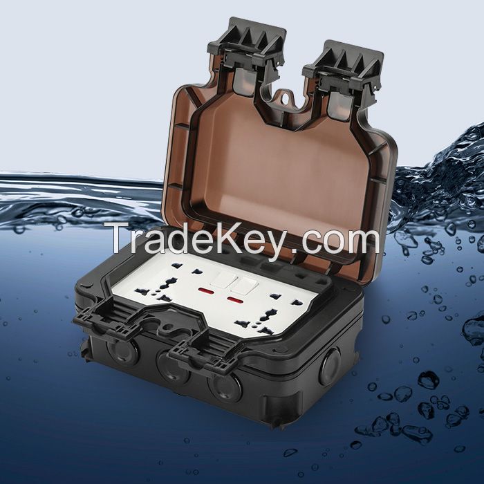 Multi functional outdoor waterproof switch socket Multi functional Outdoor Waterproof Socket   IP66 Dustproof, Flame Retardant, Corrosion-Resistant Electrical Outlet | UK/EU Standard, Multi-Specification, Industrial Use,Heavy-Duty for Garden, Patio, Garag