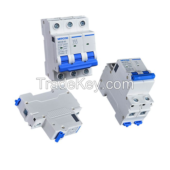 MECB-63 Miniature Circuit Breaker MCB 63A 230V/400V - Overload & Short-Circuit Protection - IEC60898-1 Certified for Home/Industry