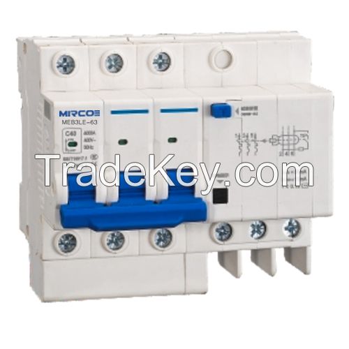 MEB3LE-63 Earth Leakage Circuit Breaker 63A 230V/400V 50/60Hz Ã¢ï¿½ï¿½ IEC61009-1 Certified - Overload & Short-Circuit Protection for Homes & Industry