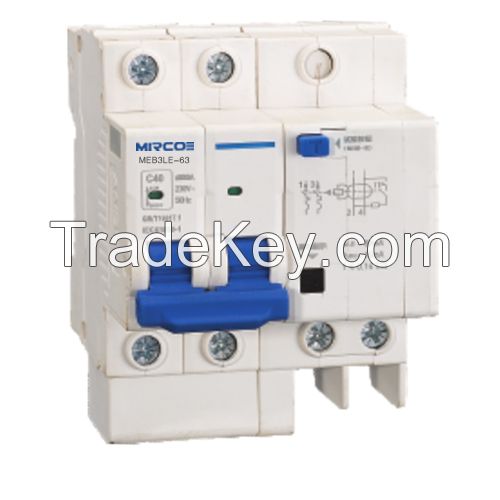 MEB3LE-63 Earth Leakage Circuit Breaker 63A 230V/400V 50/60Hz Ã¢ï¿½ï¿½ IEC61009-1 Certified - Overload & Short-Circuit Protection for Homes & Industry