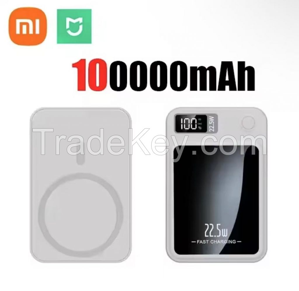Xiaomi 100000mAh Magnetic Wireless Charge Power Bank Fast Charger For Magsafe Auxiliary
