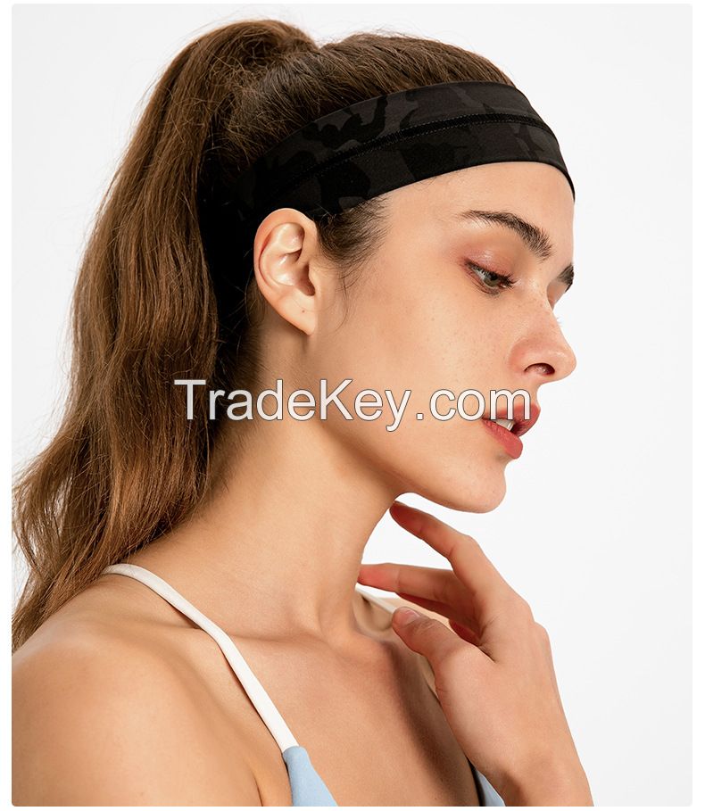 Summer Solid Color Sports Headband - Sweat-Wicking Stretchy Yoga Hairband