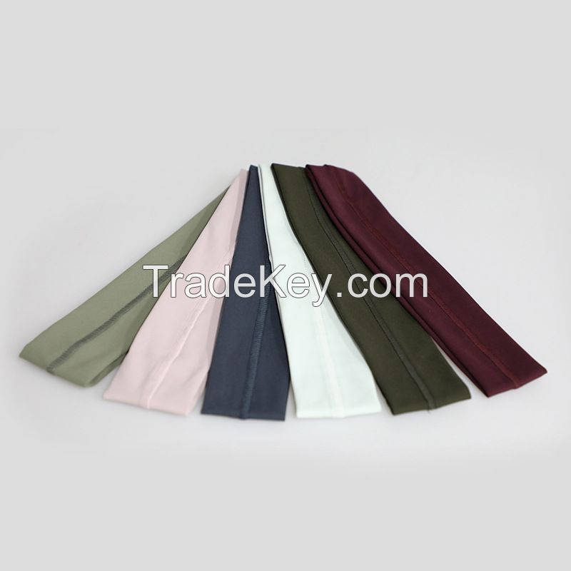 Summer Solid Color Sports Headband - Sweat-Wicking Stretchy Yoga Hairband