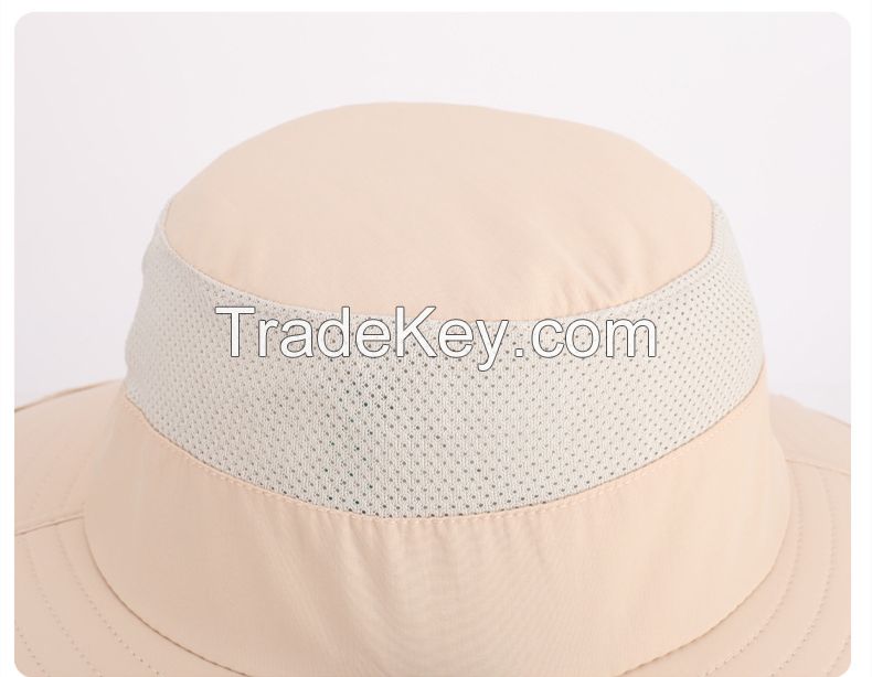 Solar Fan Sun Hat with Neck Cape - Wide Brim Fishing & Hiking Cap