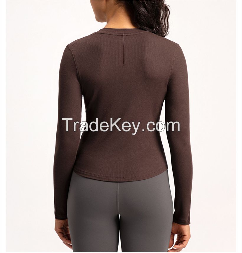 Lenzing Modal Henley Shirt - Women's Sports Yoga T-Shirt for Running & Fitness Long Sleeve Top
