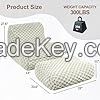 Bean bag chair with an ottoman, a modern lazy lounge chair, suitable for living rooms and bedrooms. A cream-colored modern floor sofa. 