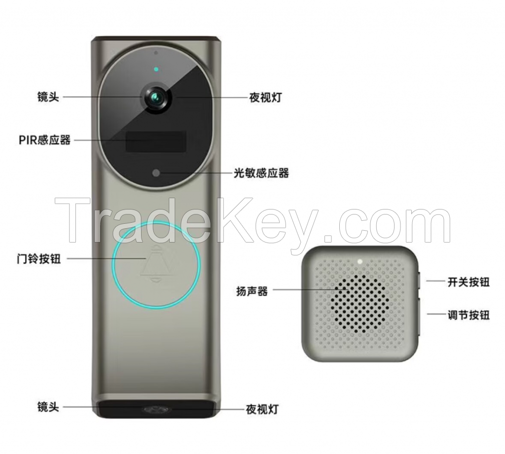 High - Definition Smart Doorbell with Advanced Monitoring - Sleek Black Edition