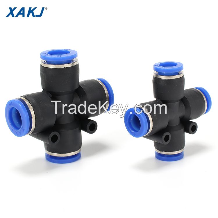 PZA Series, Cross way union, PK series, one-touch tube fittings, push-in fittings, plastic pneumatic fittings, pneumatic connectors