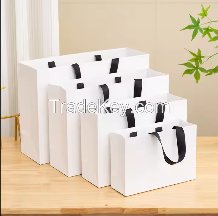 Custom Recyclable Kraft Paper Bag with Handle for Packaging Shopping Promotion and Gifts Featuring Your Own Logo