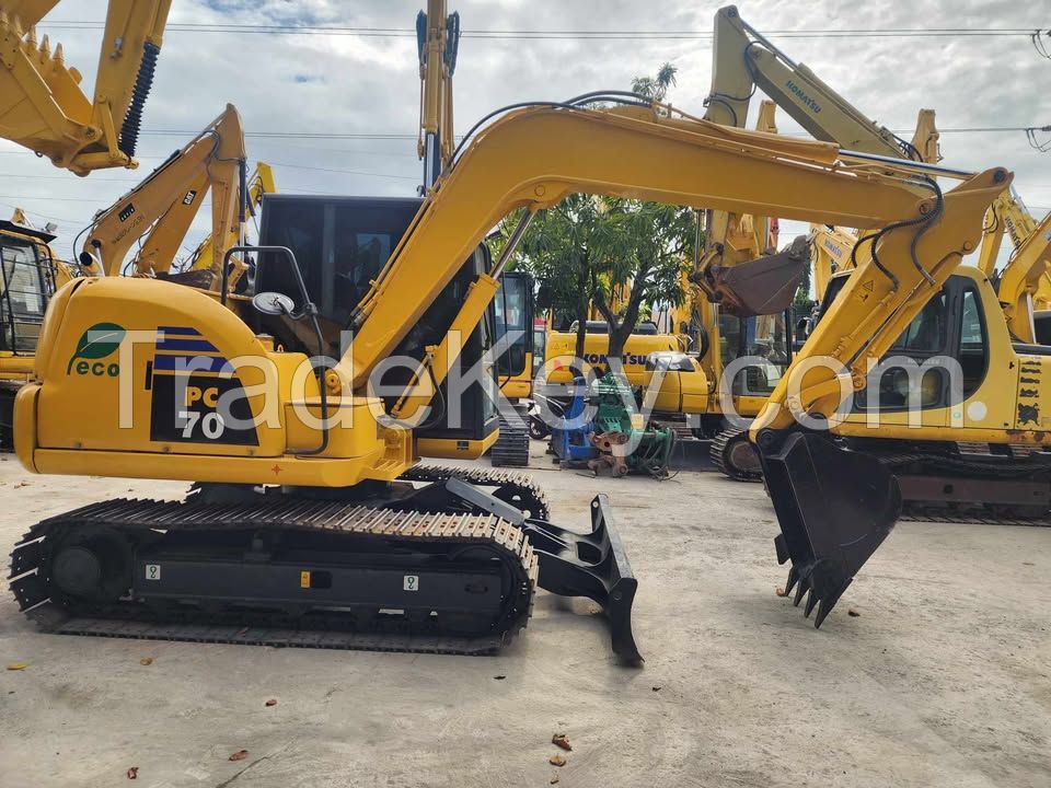 Year 2019 Short Used Small Komatsu PC70 Crawler Backhoe Hydraulic Excavator