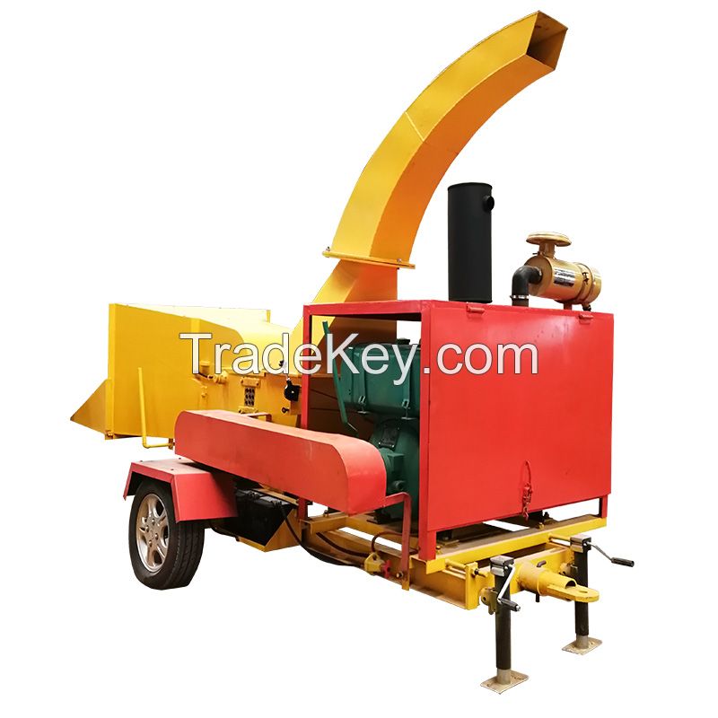 Heavy Duty Auto Feed Wood Chipper Tree Branches Grass Straw Forest Large Shredding Machine Waste Wood Log Crusher Shredder