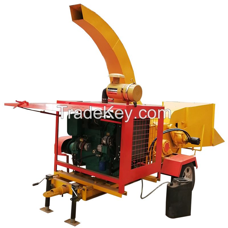 Heavy Duty Auto Feed Wood Chipper Tree Branches Grass Straw Forest Large Shredding Machine Waste Wood Log Crusher Shredder