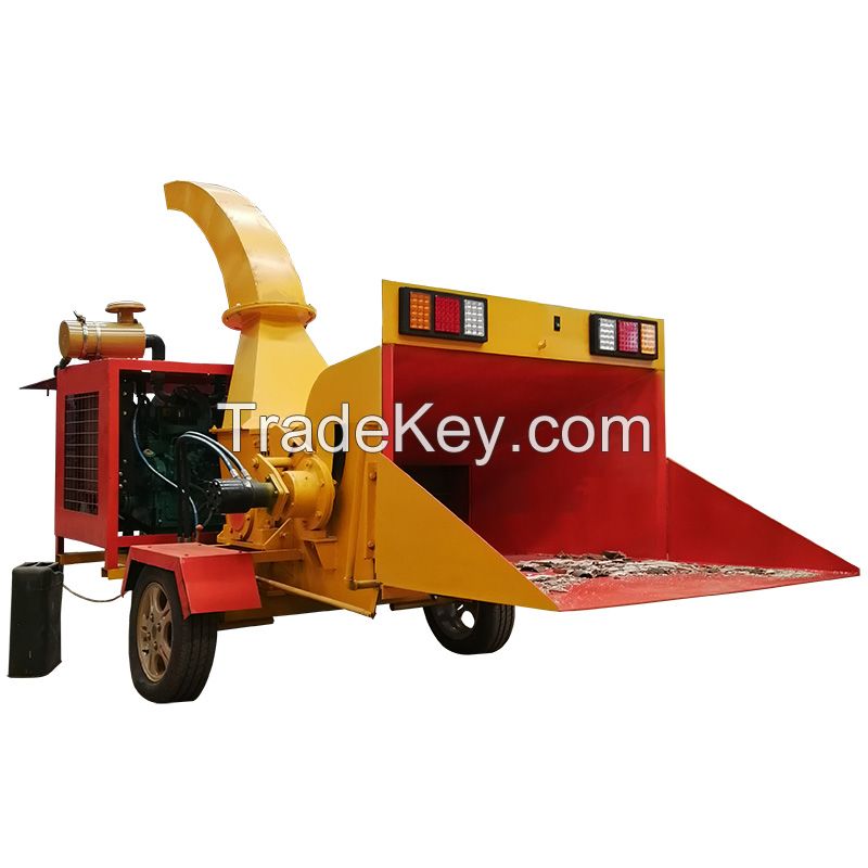 Heavy Duty Auto Feed Wood Chipper Tree Branches Grass Straw Forest Large Shredding Machine Waste Wood Log Crusher Shredder