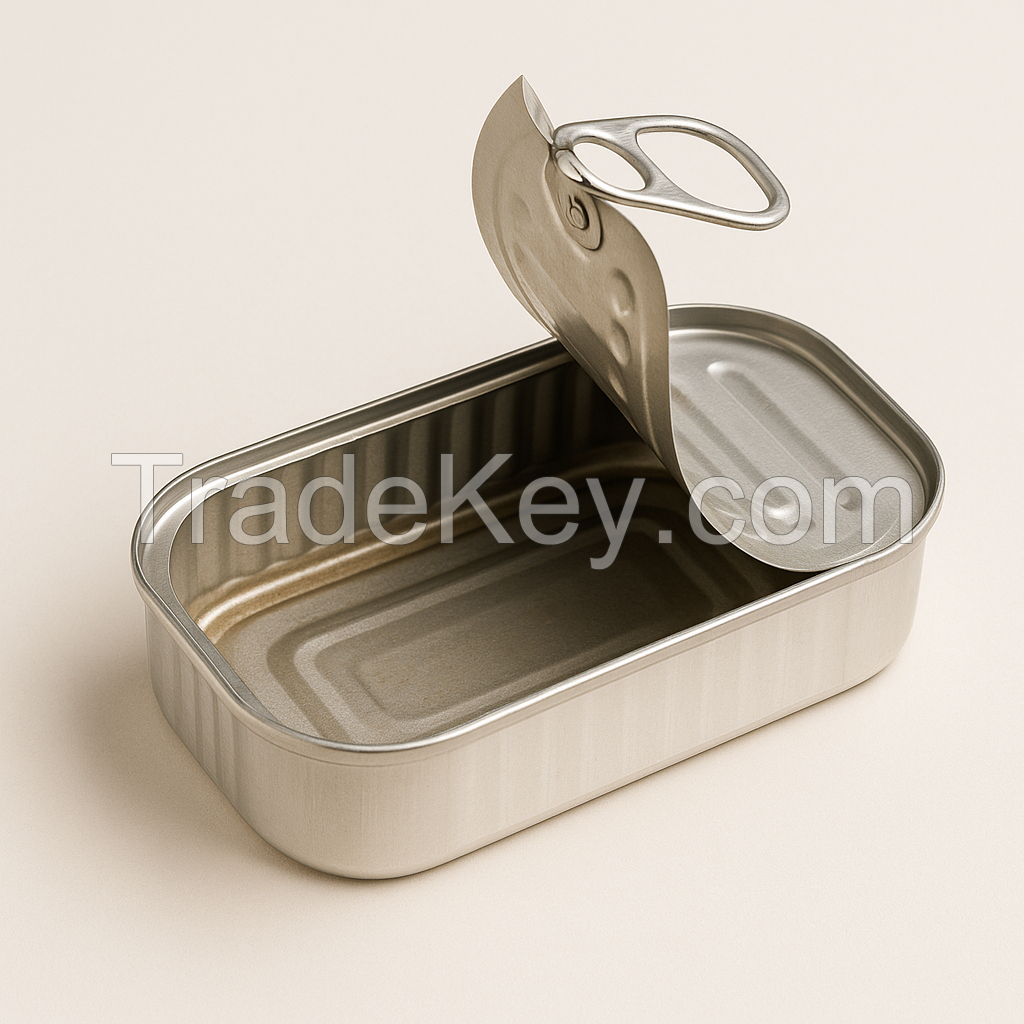 Premium Customized Logo Empty Tin Cans with Tailor-Made Lids for Sea Food Packaging
