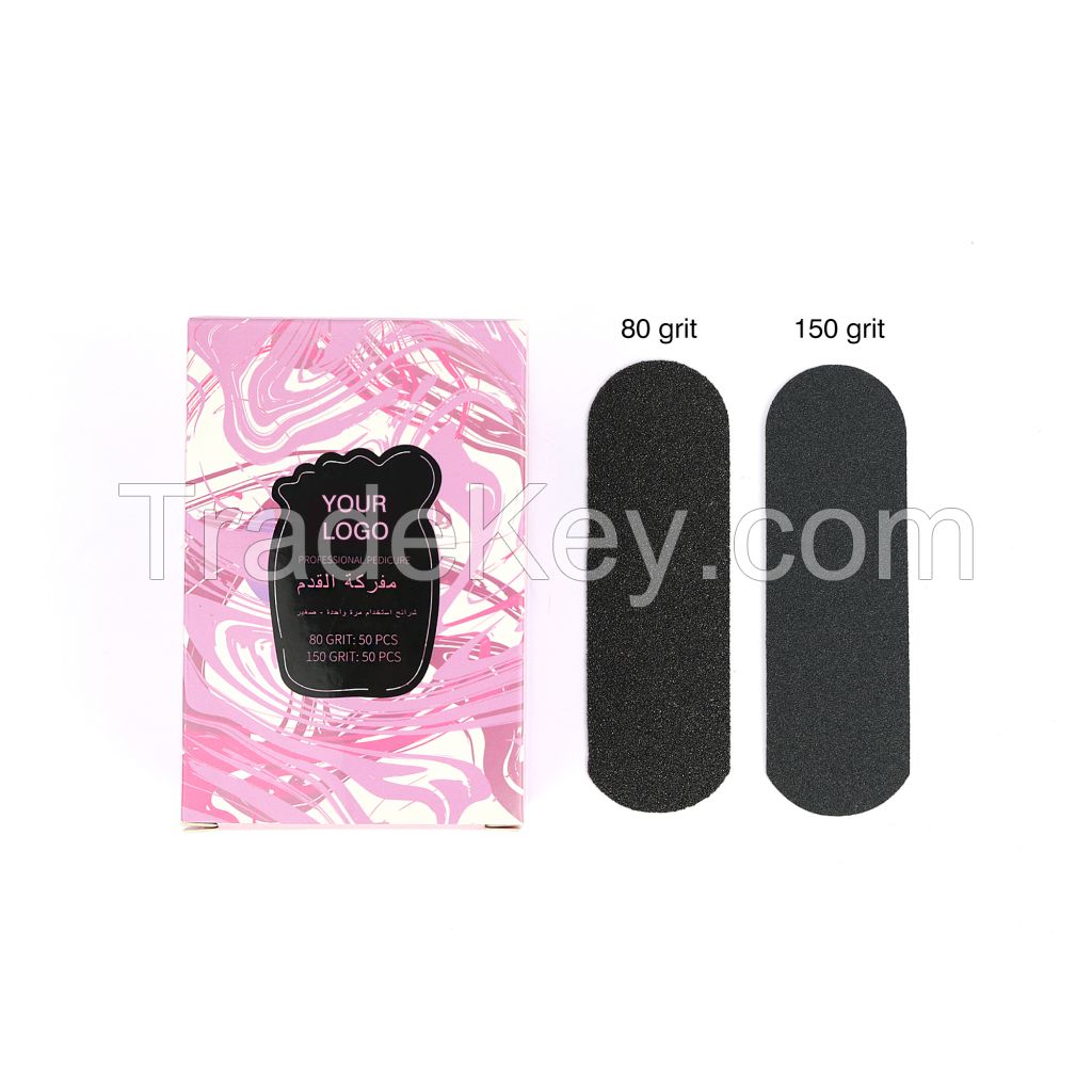 100pcs/box Foot File Pad 80/150 Grit Replaceable Sand Paper for Foot File