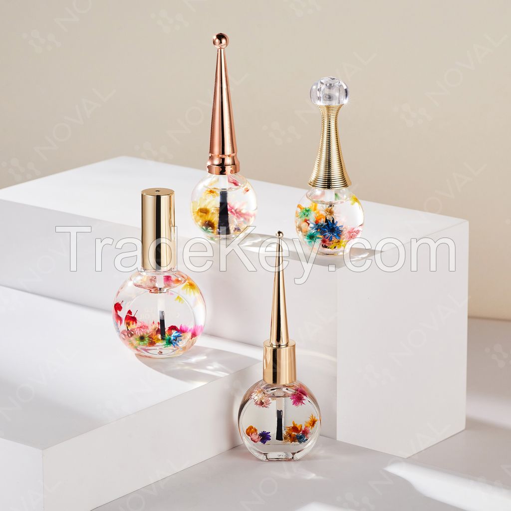 15ml Custom Logo Transparent Cuticle Oil with Dry Flowers