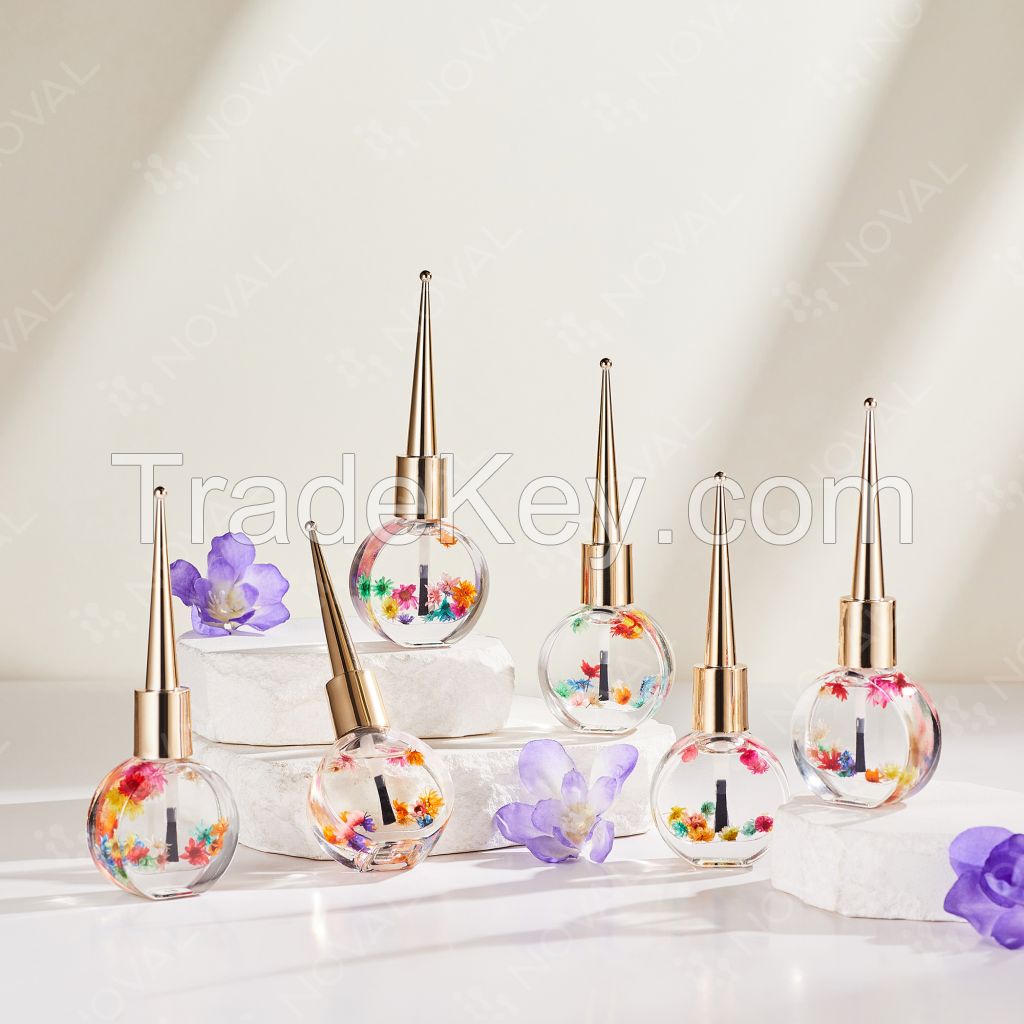 15ml Custom Logo Transparent Cuticle Oil with Dry Flowers