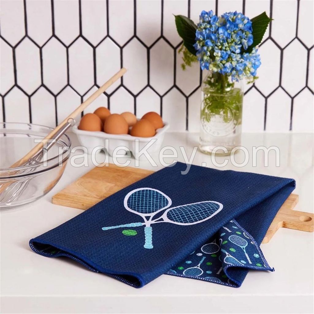 CUSTOM LOGO BATHROOM KITCHEN TEA TOWEL-DOUBLE-SIDED PRINT