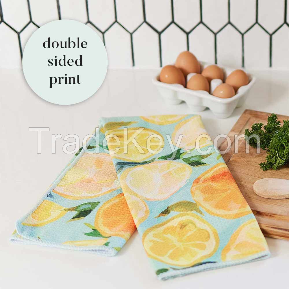 CUSTOM LOGO BATHROOM KITCHEN TEA TOWEL-DOUBLE-SIDED PRINT