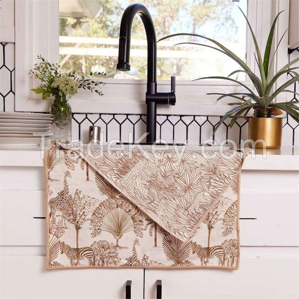 CUSTOM LOGO BATHROOM KITCHEN TEA TOWEL-DOUBLE-SIDED PRINT