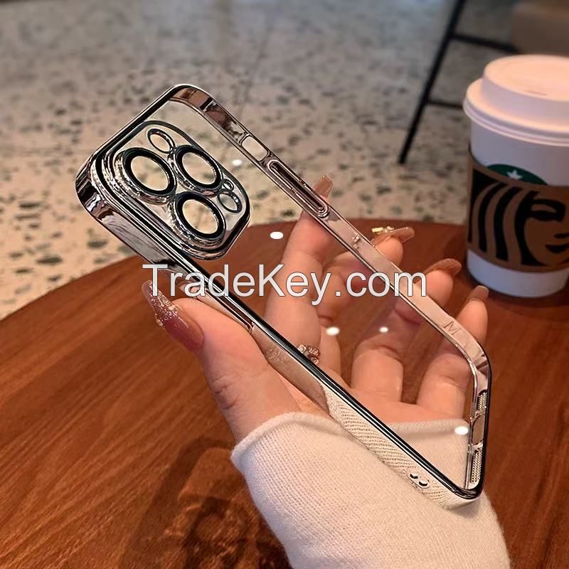Apple 16pro hand  Case 15max frosted large hole iPhone14 transparent color 13 all-inclusive 12