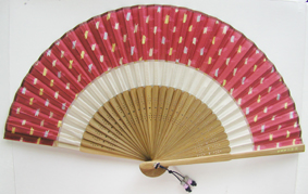 red silk fan