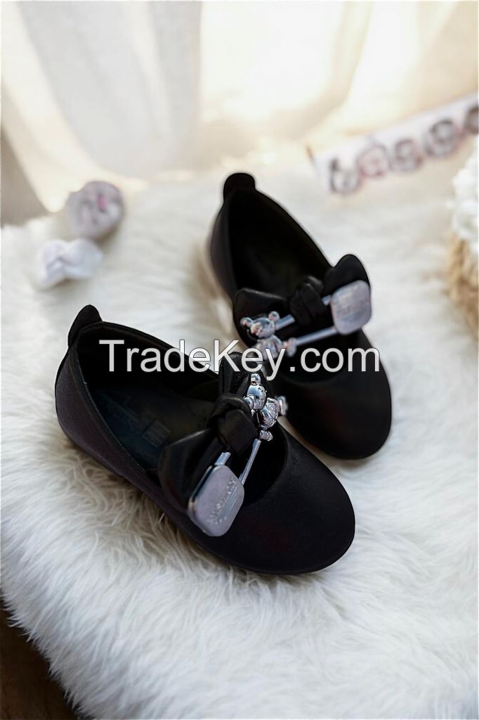 Glitter Gold PU Kids Shoes 