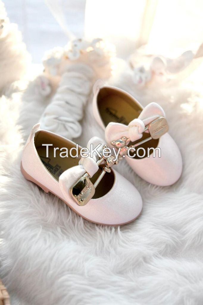 Glitter Gold PU Kids Shoes 