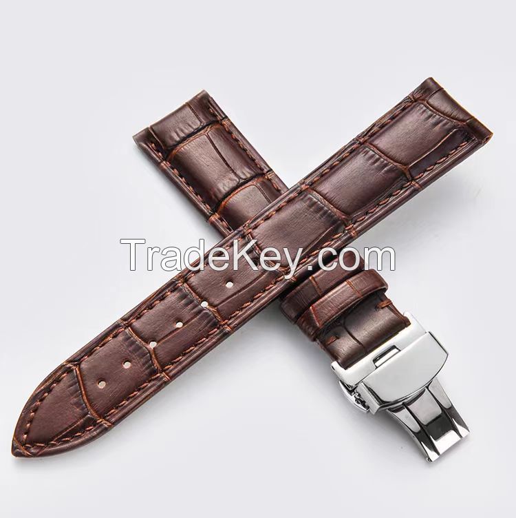 Genuine leather cowhide men's and women's hand butterfly buckle bracelet leather needle buckle bracelet substitute