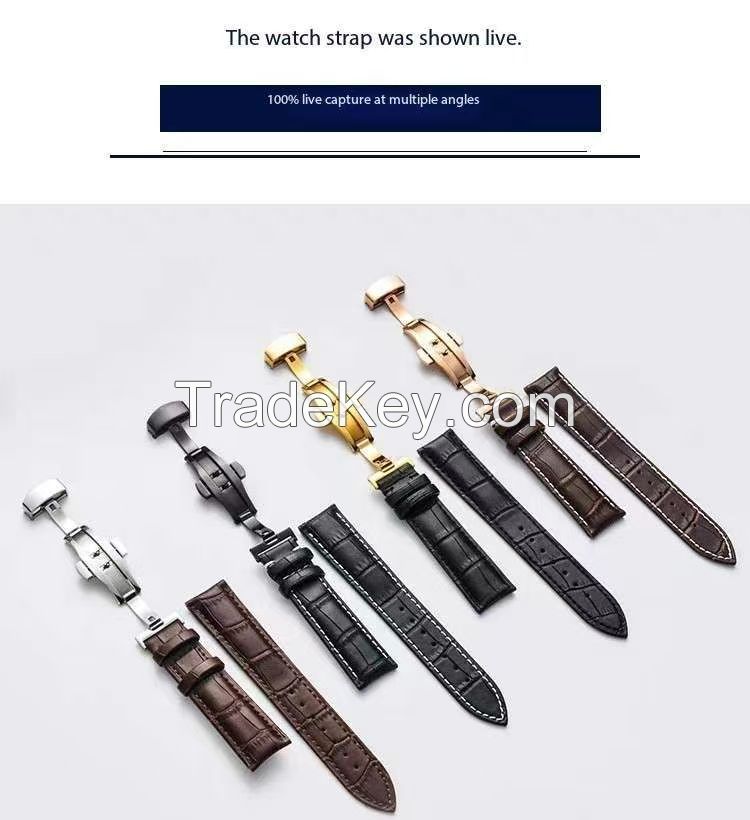Genuine leather cowhide men's and women's hand butterfly buckle bracelet leather needle buckle bracelet substitute