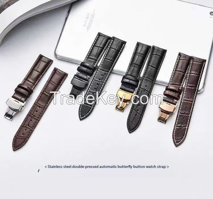 Genuine leather cowhide men's and women's hand butterfly buckle bracelet leather needle buckle bracelet substitute