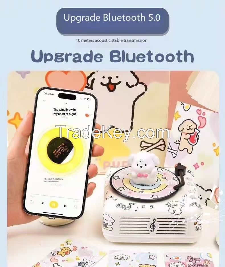 Retro singing bluetooth speaker mini small stereo wireless portable home birthday gift girls happy children's day