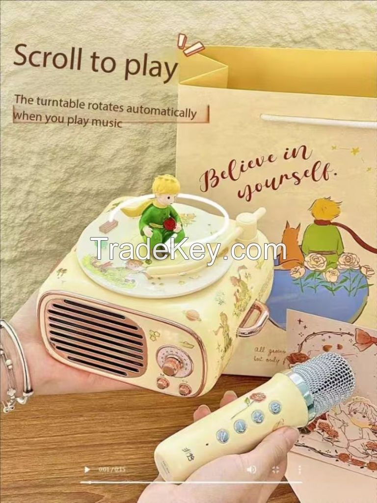 Retro singing bluetooth speaker mini small stereo wireless portable home birthday gift girls happy children's day
