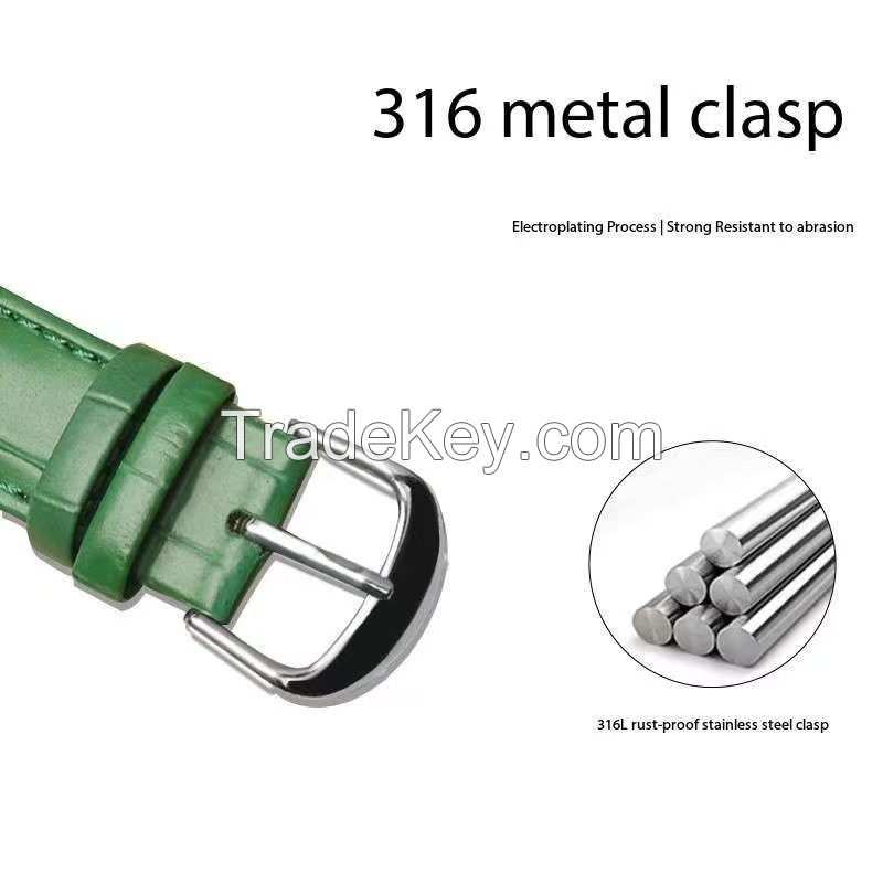 Watch strap men's and women's genuine leather watch chain colorful waterproof cowhide pin buckle watch strap substitute Casio Tianwang Tiansuo Longqin