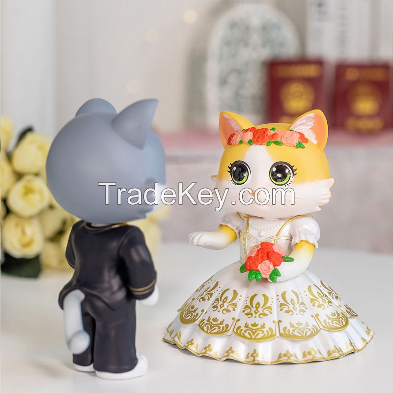 Hap Wendy Cat Wedding Figure Together Forever Series Figure Toy Lover Gift