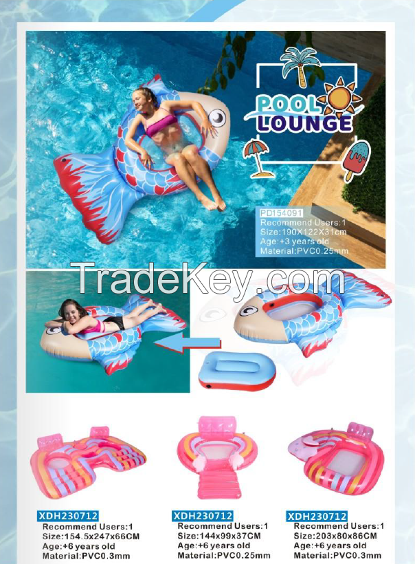 Inflatable Pool Lounger Float, Pool Floats, 4 in 1 Suntan Tub Raft Floatie, Sunbathing Bed Lounge Kids Ball Pit Party Gifts