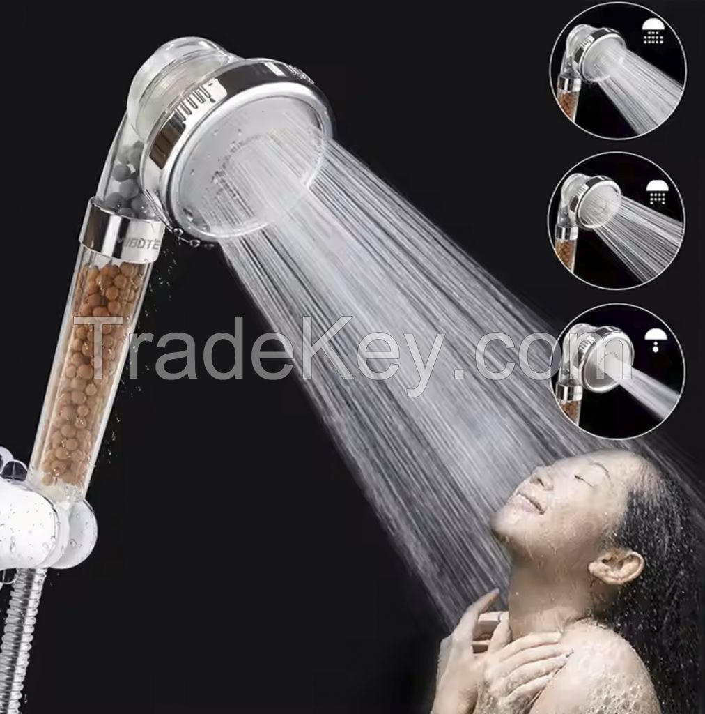 Shower Head 3 Modes Adjustable Showerhead Jetting Shower Head High Pressure Saving Water Pommeau De Douche