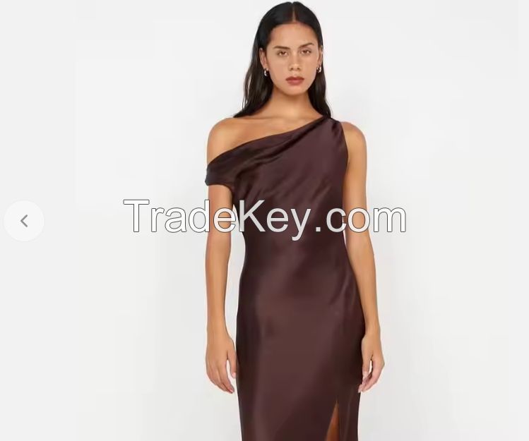 High-end women's Maxi dress elegant new round elasticity