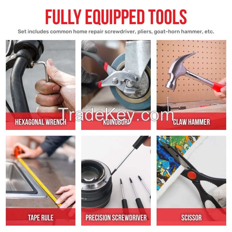 Hot-Selling Portable 39pcs Professional DIY Hand Tools Set for Home Basic Repairing Hardware Combination Repaired Tool Set