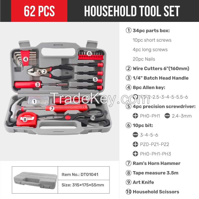 Hot-Selling Portable 39pcs Professional DIY Hand Tools Set for Home Basic Repairing Hardware Combination Repaired Tool Set
