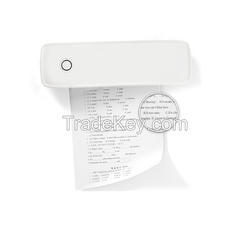 Portable A4 printer, thermal home homework paper printer, can be connected to mobile phones, computers, mini ink free printer