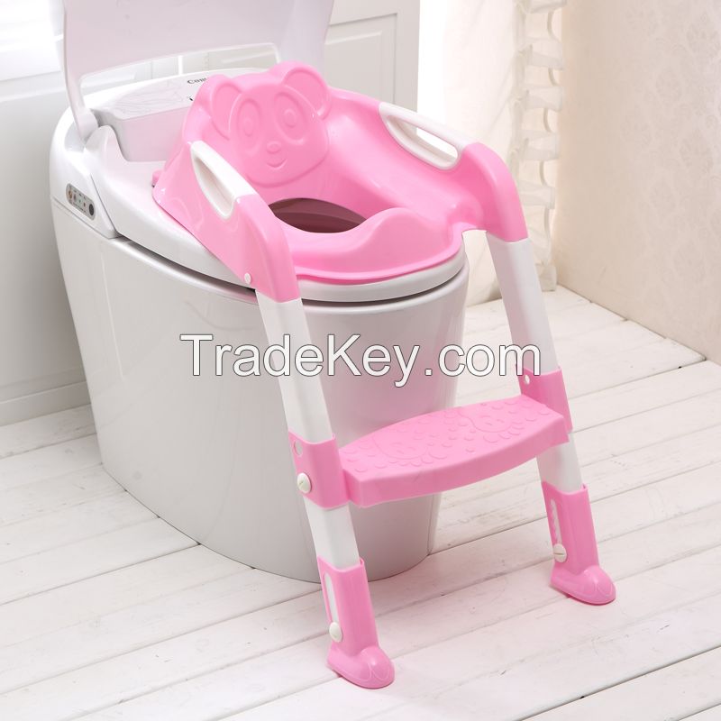 bear image of plastic baby assistant potty with step