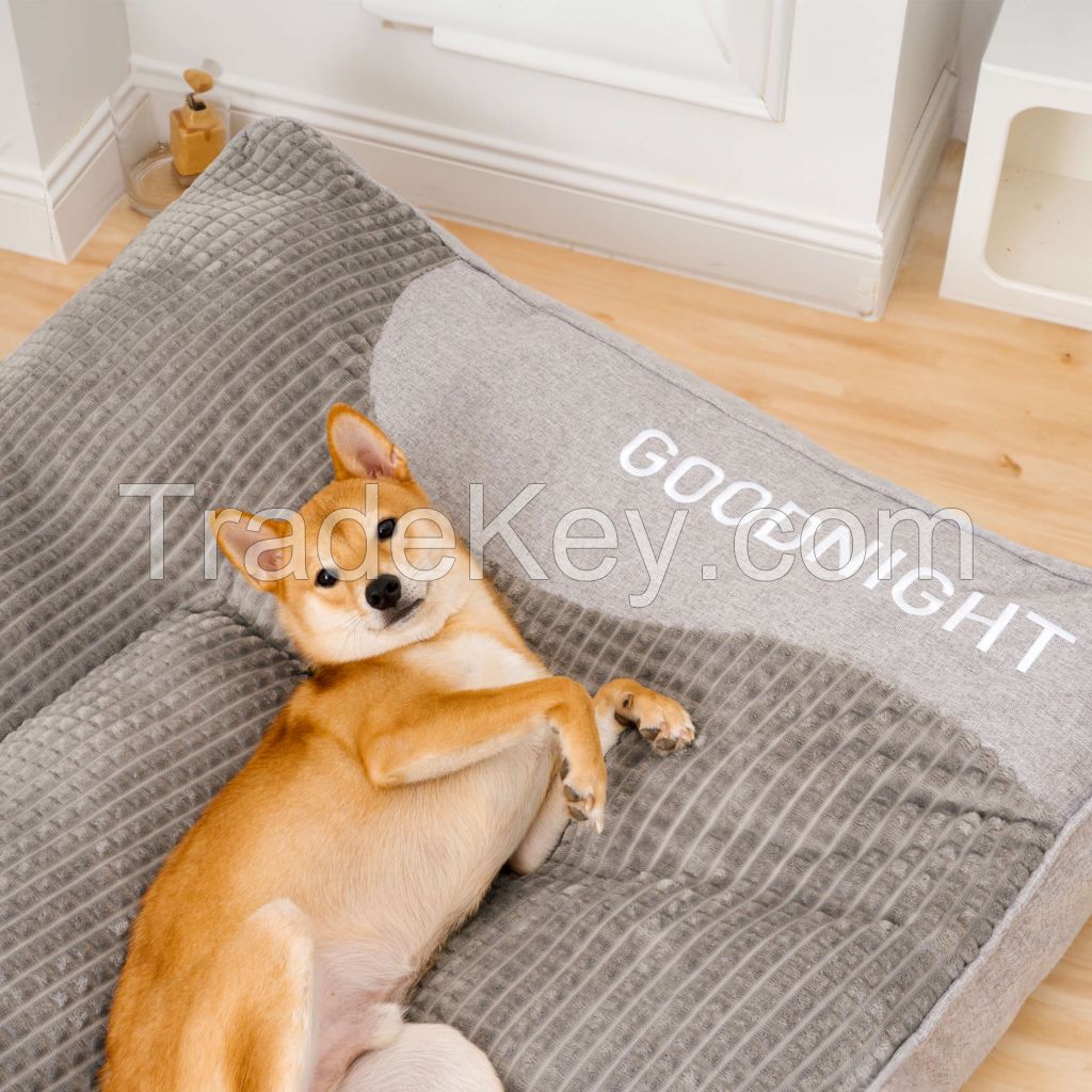 Orthopedic Dog Bed - Scratch-Resistant Sponge Particle Pad Storm Grey (XL/2XL/3XL) | MOQ 50 | Free Samples
