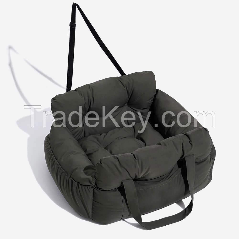 Ultralight Portable Travel Car Dog Bed - Lightweight Polyester Classic Black White Check (M/L)