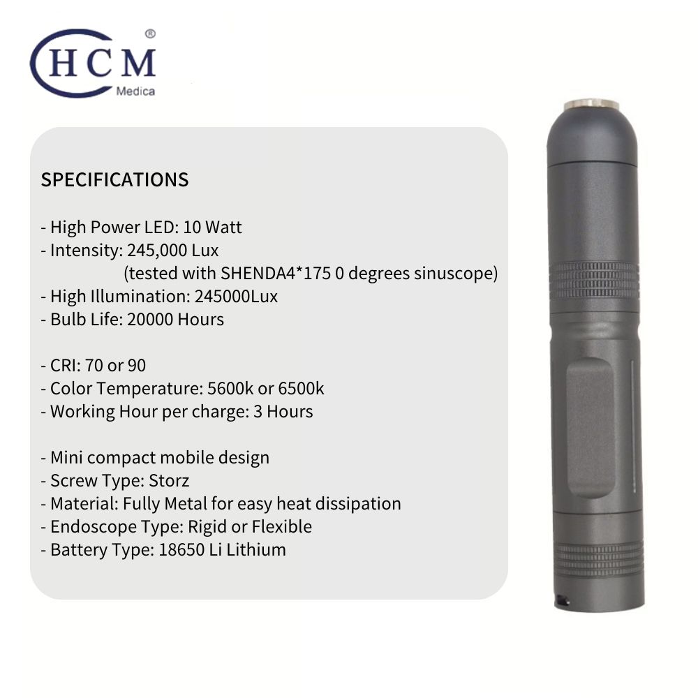 10W portable medical endoscope led light source (battery model)