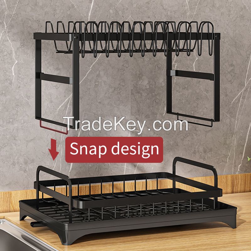 Cheap Kitchen 2 Tier Over the Sink Metal Storage Drying Drainer Dishes Rack Space Saving Dry Rack