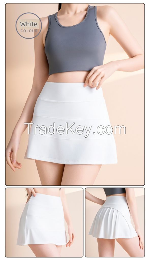 Yoga safety skirt with panty lining
